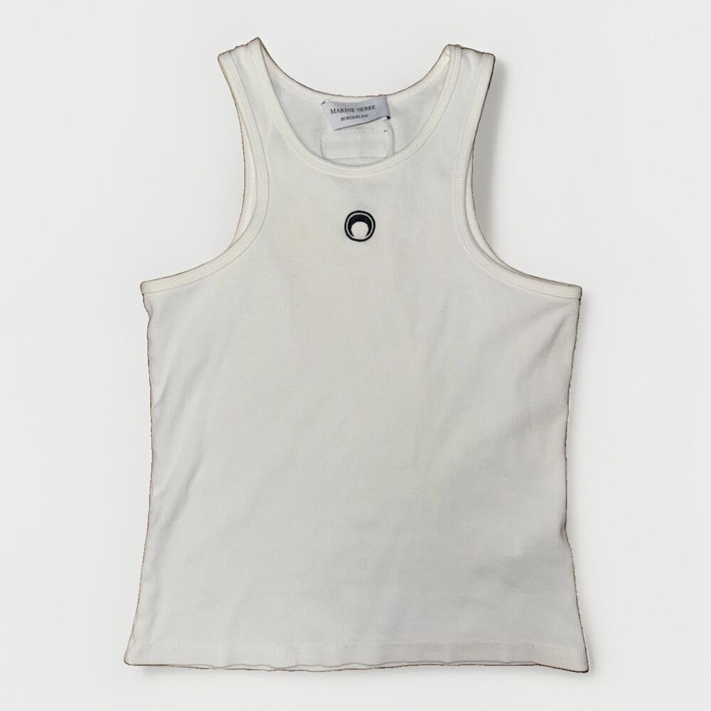 Marine Serre Borerline Ribbed Tank Top White Large 14x20